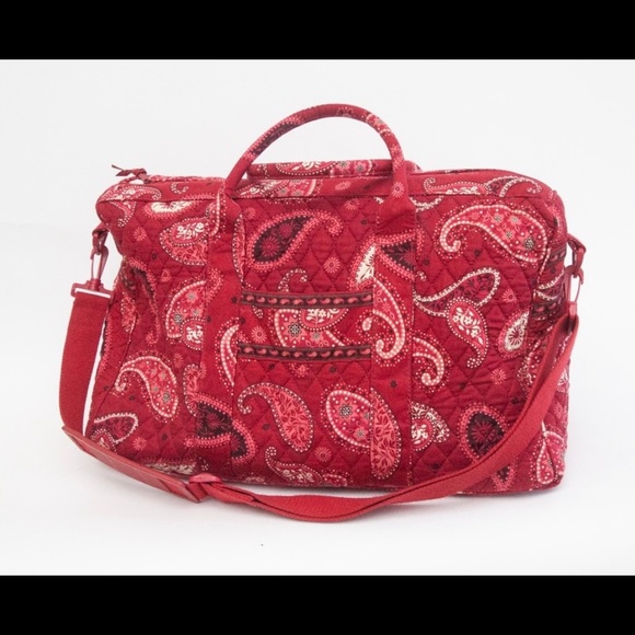 Vera Bradley Handbags - Vera Bradley Red Paisley Weekender Bag